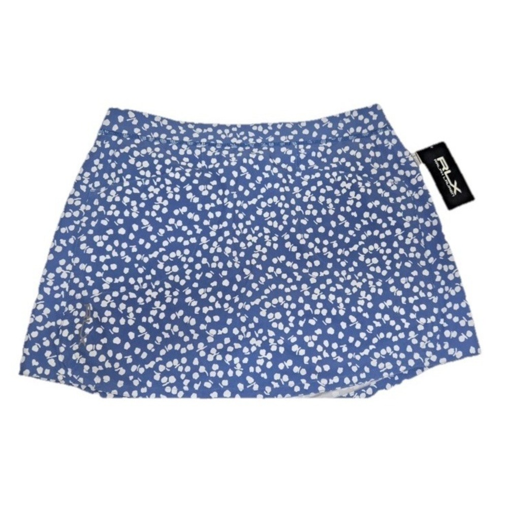 Ralph Lauren RLX Skort Pleated Performance Blue And White Abstract Golf Tennis S